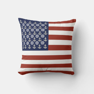 Nautischer Schiffsanker/Rad/Streifen der amerikani Kissen