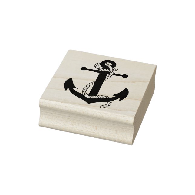 Nautischer schwarzer Anker/Marineschiff Silhouette Gummistempel (Stempel)