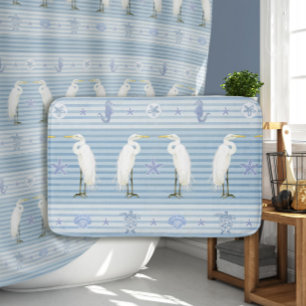 Nautischer Seeschildkröte-Seepferdchen n Silberrei Badematte