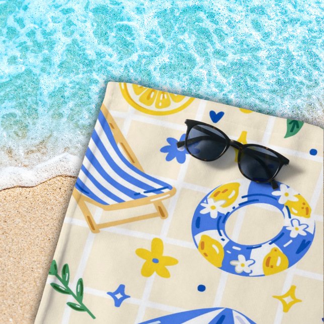 Nautischer Sommer Lemon Cute  Strandtuch (Von Creator hochgeladen)