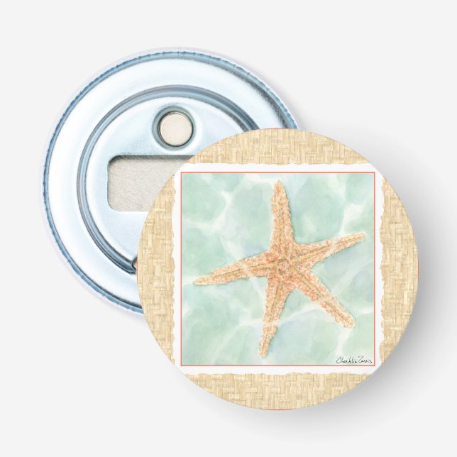 Nautischer Starfish im Wasser Flaschenöffner (Vorderseite)