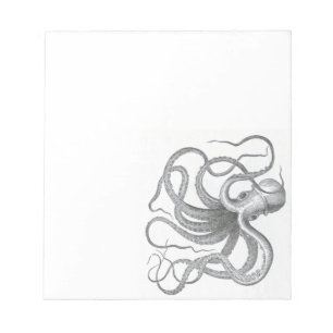 Nautischer Steampunk-Oktopus Vintage-Buchzeichnung Notizblock