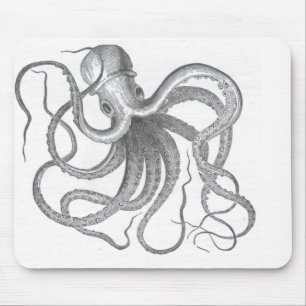 Nautischer Steampunk-Oktopus Vintage-Kraken-Scienc Mousepad