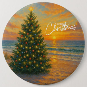 Nautischer/Strand-Weihnachtsbaum-Strand Button