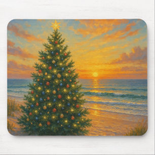 Nautischer/Strand-Weihnachtsbaum-Strand Mousepad