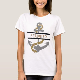 Nautischer T - Shirt mit Anker und Schiffsname