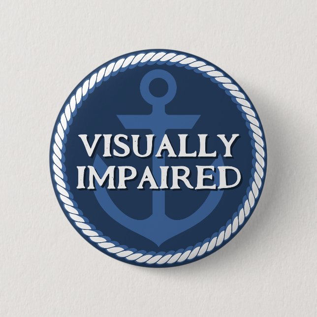 Nautischer Vater Navy Blue Anchor Hard Hearing Button (Vorderseite)