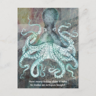 Nautischer Vintage-Oktopus Postkarte