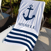 Nautischer Weißer Navy-Anchor-Individuelle Name