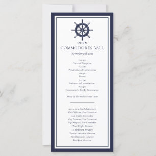 Nautischer Yachtclub Navy Blau Menü Programm