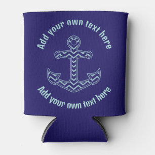 Nautischer Zickzack Ankertext Dosenkühler