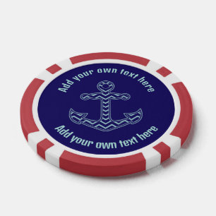 Nautischer Zickzack Ankertext Pokerchips