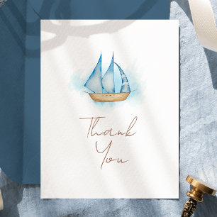 Nautisches Abenteuer Baby Shower für Mädchen Dankeskarte