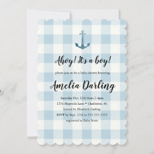 Nautisches Ahoy Baby Boy Baby Shower Einladung