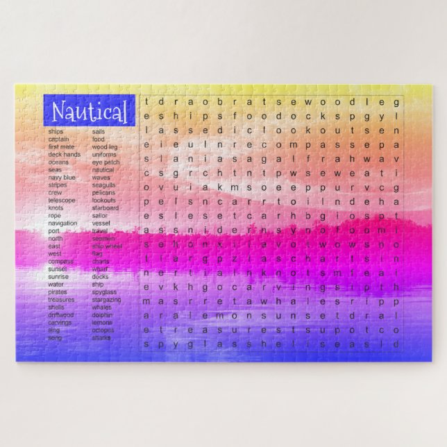 Nautisches Aktionswortspiel Puzzle (Horizontal)