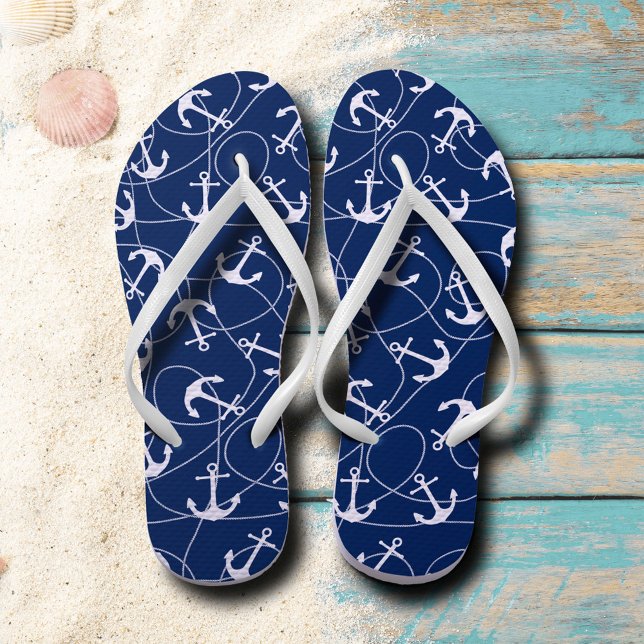 Nautisches Ankermuster Flip Flops (Von Creator hochgeladen)