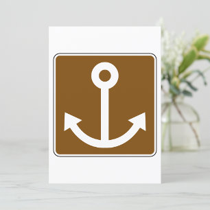 Nautisches Ankersymbol Braunes Marina-Schild Einladung