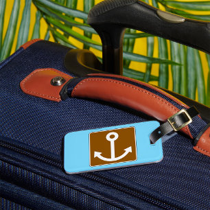 Nautisches Ankersymbol Braunes Marina-Schild Gepäckanhänger