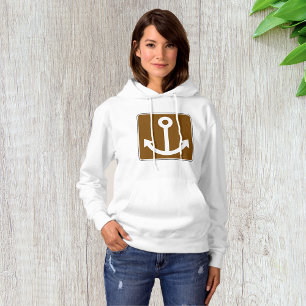 Nautisches Ankersymbol Braunes Marina-Schild Hoodie