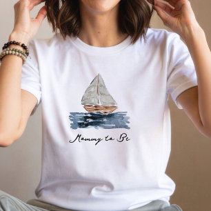 Nautisches Aquarell-Segelboot Schwangere T-Shirt