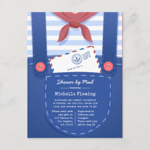 Nautisches Baby Boy Shower per Post Postkarte