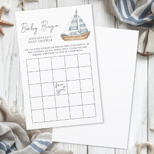 Nautisches Baby Shower Bingo Spiel