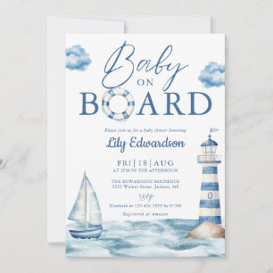 Nautisches Baby-Shower-Set 'Baby On Board' Einladung
