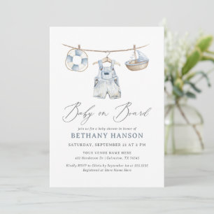 Nautisches Babyshower 'Baby an Bord' Einladung