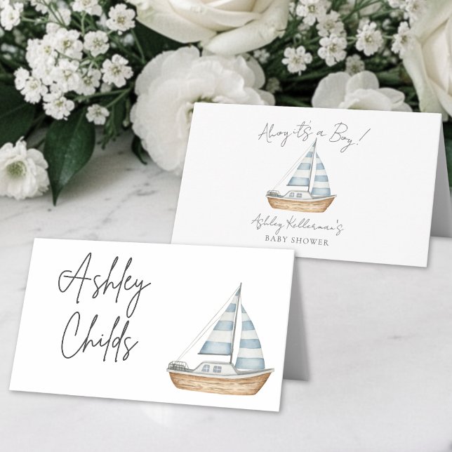Nautisches Babyshower Platzkarte (Nautical Baby Shower Place Card )
