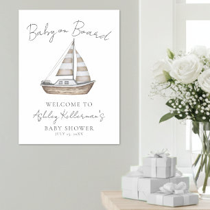 Nautisches Babyshower-Willkommensschild Poster