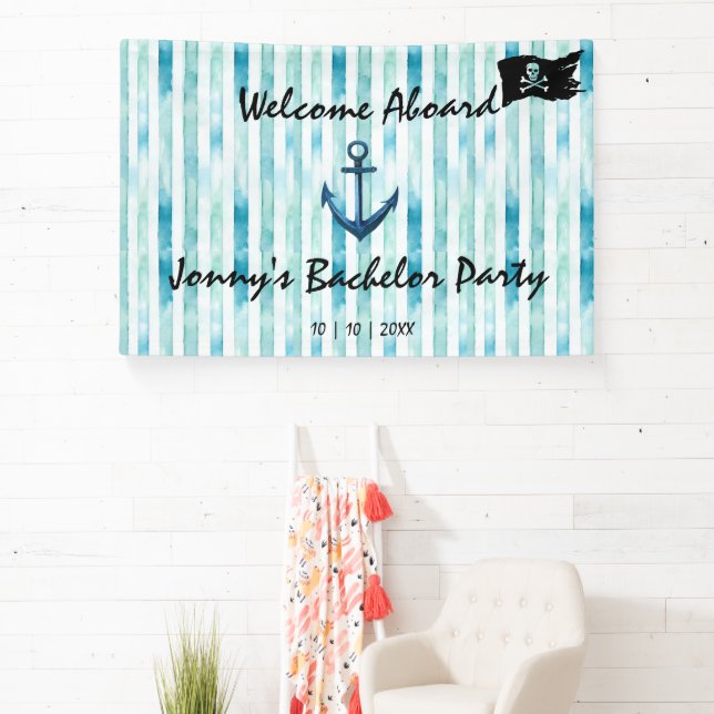 Nautisches Bachelor-Stag-Party Banner (InSitu)