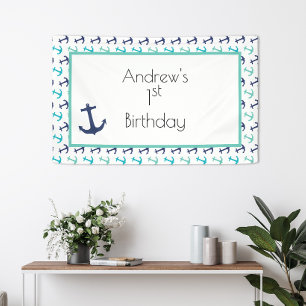 Nautisches Blau Anker Banner
