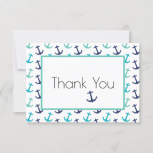 Nautisches Blau Anker Dankeskarte
