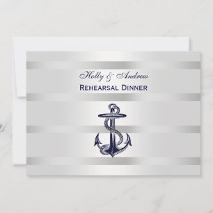 Nautisches Blau Anker Silber Wht BG H Probeessen E Einladung