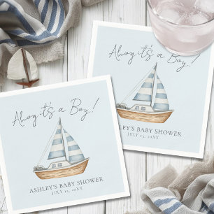 Nautisches Blaues Baby-Boy-Baby-Shower Serviette