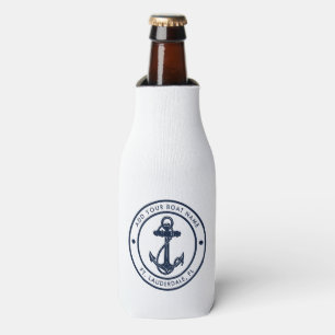 Nautisches Boot Navy Blau Anker Custom Flaschenkühler