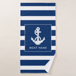 Nautisches Bootszubehör Weißer Anker Custom Badehandtuch