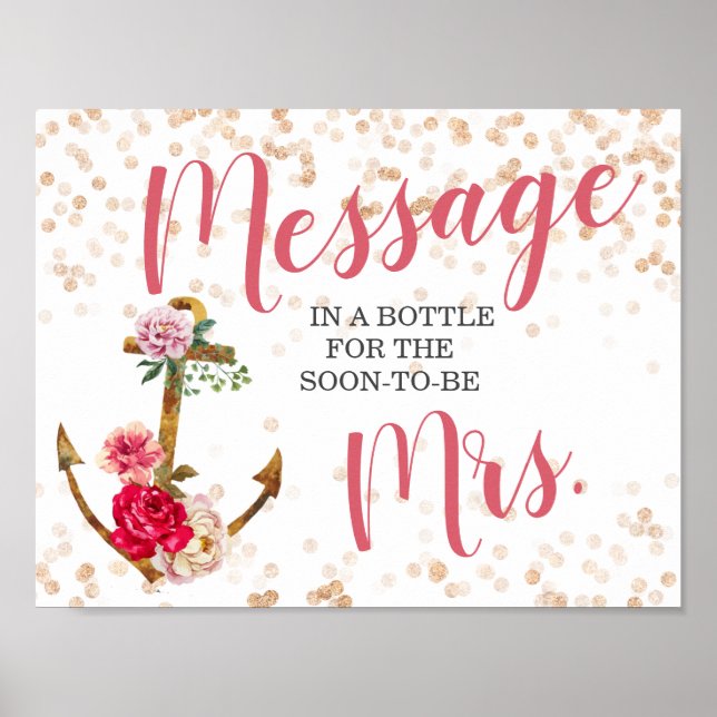 Nautisches Brautparty | Ankerdusche|DECOR Poster (Vorne)