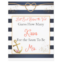 Nautisches Brautparty schätzt wie viele Küsse unte