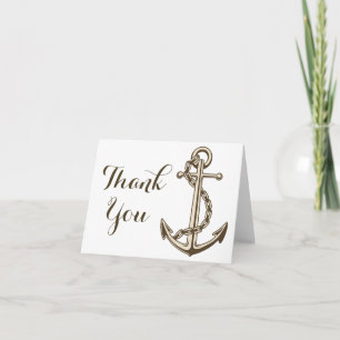 Nautisches Dankeschön Schiff Anker Hochzeit / Part Dankeskarte