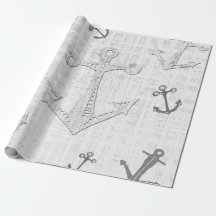 Nautisches Dekor in Schwarz-Weiß-Geschenkpapier