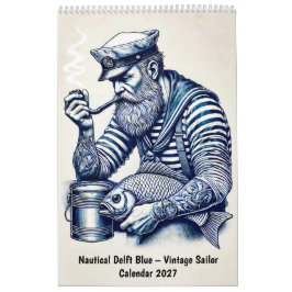 Nautisches Delft Blau – Vintage-Seglerkalender Kalender