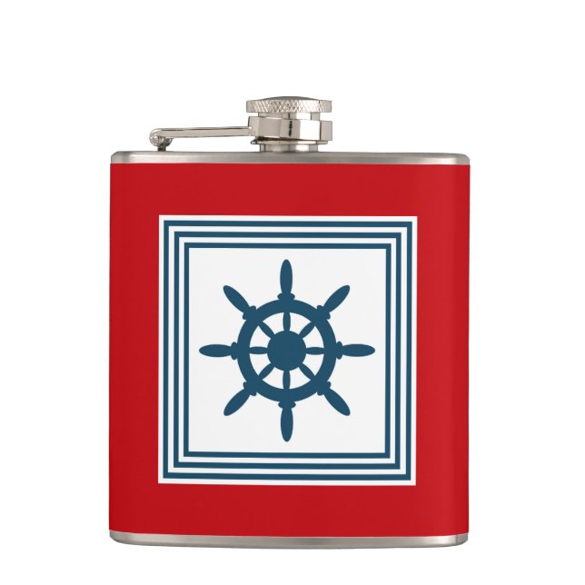 Nautisches Design Flachmann (Vorderseite)