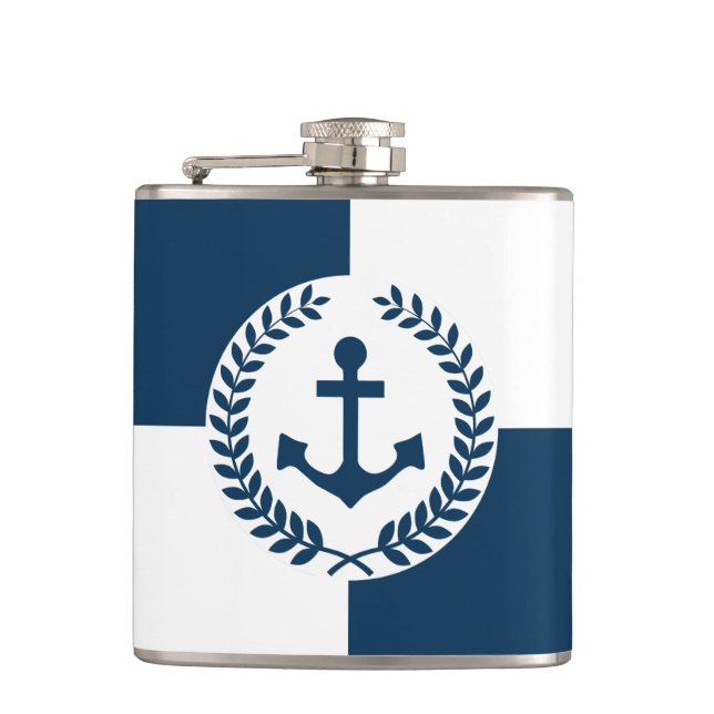 Nautisches Design Flachmann (Vorderseite)