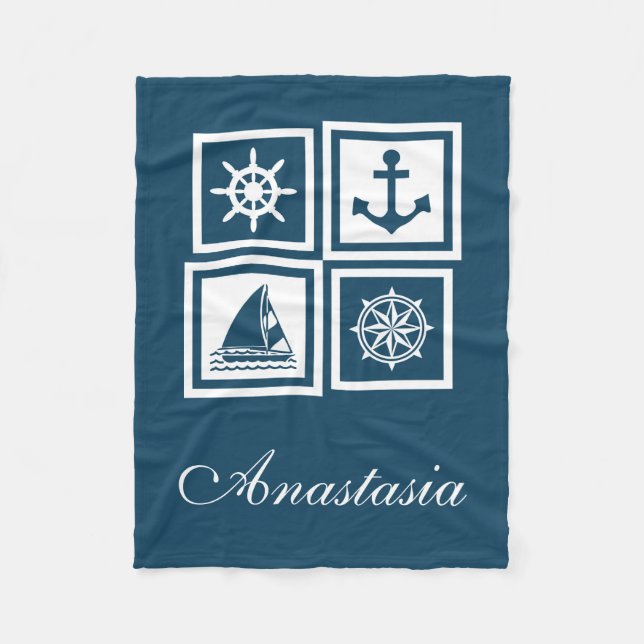 Nautisches Design Fleecedecke (Vorderseite)