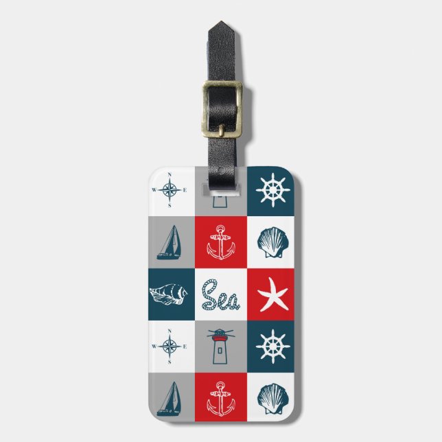 Nautisches Design Gepäckanhänger (Vorderseite vertikal)