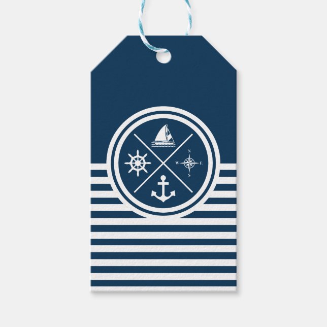 Nautisches Design Geschenkanhänger (Vorderseite)