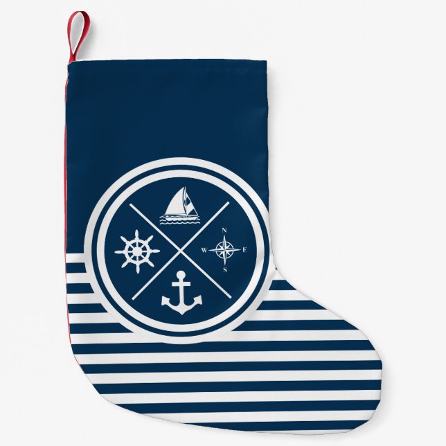 Nautisches Design Kleiner Weihnachtsstrumpf (Vorderseite)