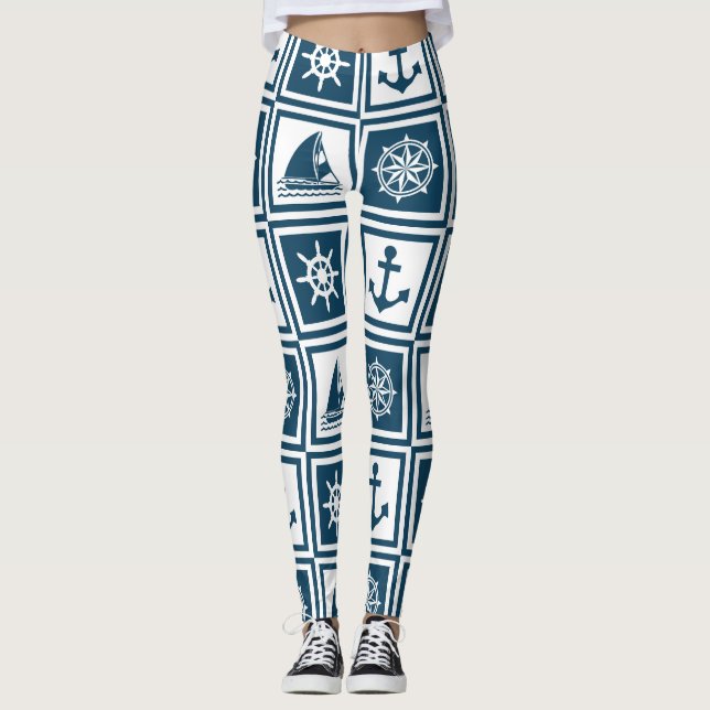 Nautisches Design Leggings (Vorderseite)