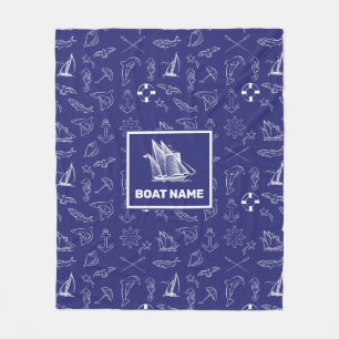 Nautisches Design Navy Blaues Plaid Fleecedecke